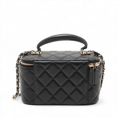 Chanel Matelasse Vanity 2 Way Bag Black
