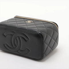 Chanel Matelasse Vanity 2 Way Bag Black