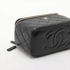 Chanel Matelasse Vanity 2 Way Bag Black