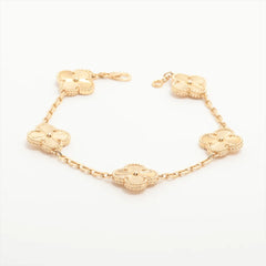 Van Cleef & Arpels Vintage Alhambra Guilloche 5 Motifs Bracelet