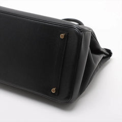 Hermes Birkin 35  Ardennes Noir GHW B Square Stamp