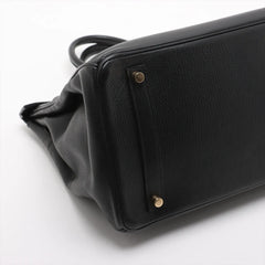 Hermes Birkin 35  Ardennes Noir GHW B Square Stamp