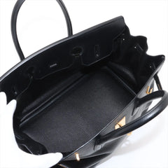 Hermes Birkin 35  Ardennes Noir GHW B Square Stamp