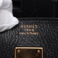 Hermes Birkin 35  Ardennes Noir GHW B Square Stamp