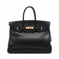 Hermes Birkin 35  Ardennes Noir GHW B Square Stamp
