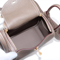 Hermes Mini Lindy Clemence Etoupe W Stamp