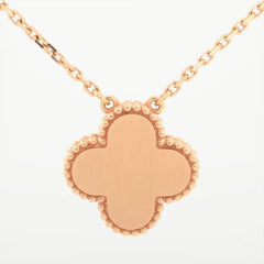 Van Cleef & Arpels Alhambra Pink Rhodonite Diamond Necklace Holiday Pendant 2021