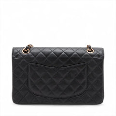 Chanel Caviar Medium/Large Double Classic Flap 24k GHW Black