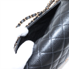 Chanel Caviar Medium/Large Double Classic Flap 24k GHW Black