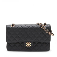 Chanel Caviar Medium/Large Double Classic Flap 24k GHW Black