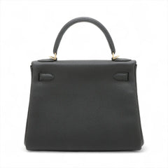 Hermes Kelly 28 Noir Togo GHW C Stamp Black