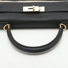 Hermes Kelly 28 Noir Togo GHW C Stamp Black