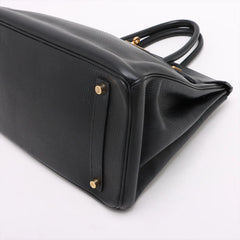 Hermes Birkin 35 GHW Noir Black Square B Stamp