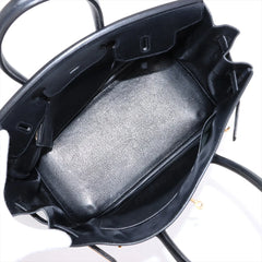 Hermes Birkin 35 GHW Noir Black Square B Stamp
