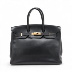 Hermes Birkin 35 GHW Noir Black Square B Stamp