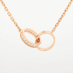 Cartier Baby Love Diamond Pink Gold Necklace