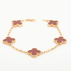 Van Cleef & Arpels Vintage Alhambra 5  Motif Carnelian Bracelet