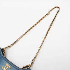 Chanel Hobo Denim Chain 2 way Shoulder Bag (microchipped)