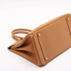 Hermes Birkin 35 Natural Sable  Ardennes Square B Stamp