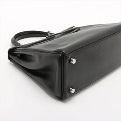 Hermes Kelly 25 Noir Everglain PHW - Stamp J Square