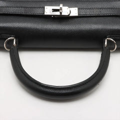 Hermes Kelly 25 Noir Everglain PHW - Stamp J Square