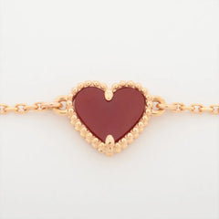 Van Cleef & Arpels Sweet Alhambra hearts Carnelian Bracelet