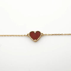 Van Cleef & Arpels Sweet Alhambra Hearts Carnelian Bracelet