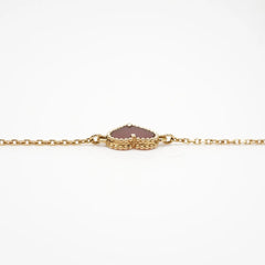 Van Cleef & Arpels Sweet Alhambra Hearts Carnelian Bracelet