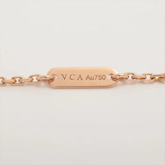 Van Cleef & Arpels Vintage Alhambra Holiday Pendant Pink Porcelain Diamond Necklace