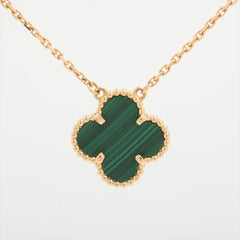 Van Cleef & Arpels Vintage Alhambra Malachite Pendant Necklace
