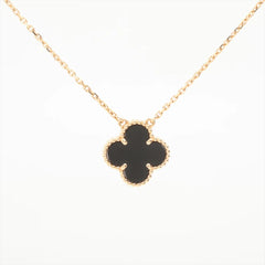 Van Cleef & Arpels Vintage Alhambra Onyx Yellow Gold Necklace