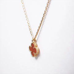 Van Cleef & Arpels Sweet Alhambra Carnelian Pink Gold Necklace