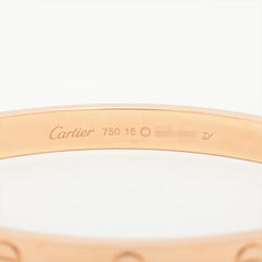 Cartier Love Classic Size 16 Pink Gold Bracelet