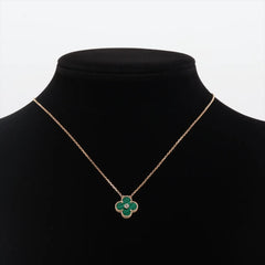 Van Cleef & Arpels Vintage Alhambra Malachite Holiday Pendant with Diamond 2013 Necklace