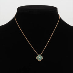 Van Cleef & Arpels Vintage Alhambra Limited Edition Holiday Pendant Malachite Diamond Necklace