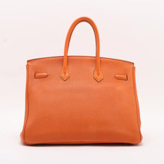 Hermes Birkin 35 Orange O Square Stamp