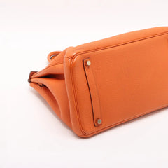 Hermes Birkin 35 Orange O Square Stamp
