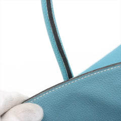 Hermes Birkin 35 Blue Jean PHW Square H Stamp