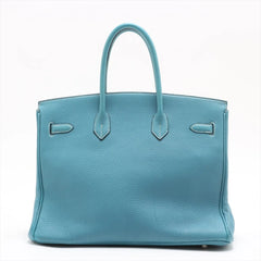 Hermes Birkin 35 Blue Jean PHW Square H Stamp