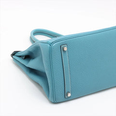 Hermes Birkin 35 Blue Jean PHW Square H Stamp