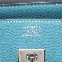 Hermes Birkin 35 Blue Jean PHW Square H Stamp