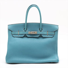 Hermes Birkin 35 Blue Jean PHW Square H Stamp