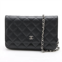 Chanel Caviar Wallet on Chain Black Microchipped
