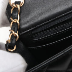 Chanel Mini Square Flap Lambskin Black Crossbody Bag - 27 series