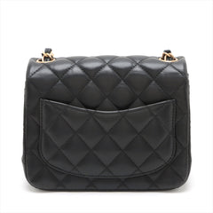 Chanel Mini Square Flap Lambskin Black Crossbody Bag - 27 series