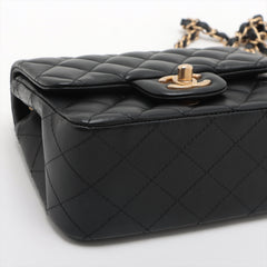 Chanel Mini Square Flap Lambskin Black Crossbody Bag - 27 series