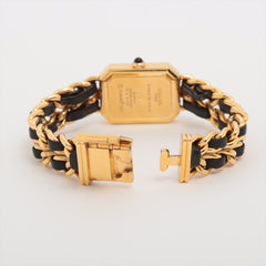 Chanel Première M Vintage Black Face Gold Watch