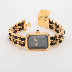 Chanel Première M Vintage Black Face Gold Watch