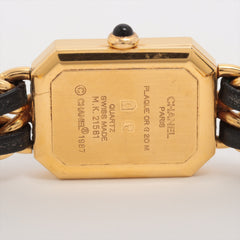 Chanel Première M Vintage Black Face Gold Watch