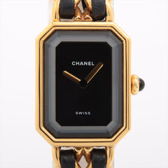 Chanel Première M Vintage Black Face Gold Watch